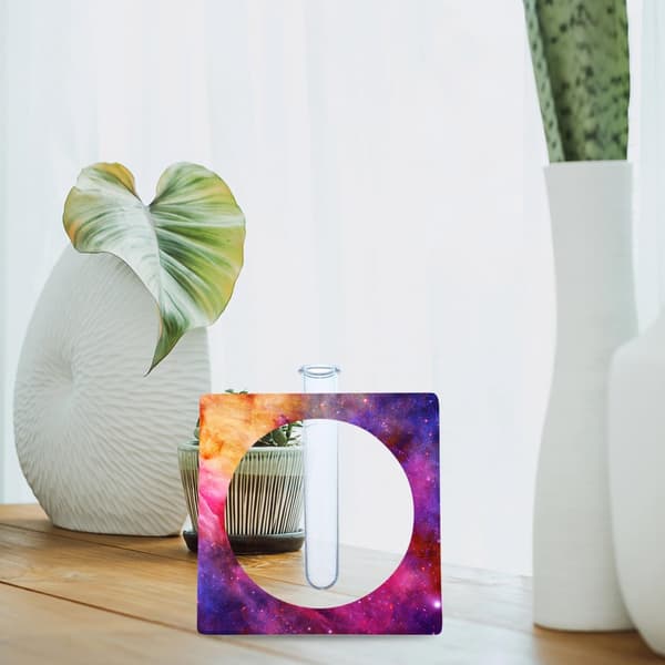 9st DIY Kristall Epoxi Vas Silikonform Set med Blå Akryl Provrör