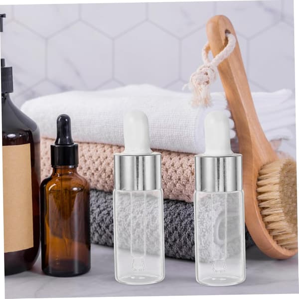 2 st 10 ml glasdroppflaskor eterisk olja droppare sminkflaskor bärbara påfyllningsbara kosmetiska behållare