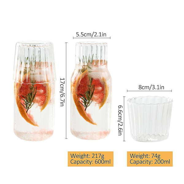 4-pack Vattenkanna Glasflaska Kopp Set Drickande Sovrum