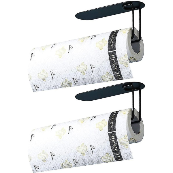 Musta Paper Towel -teline 2 kpl, Itseliimautuva Pyyhkeiden Teline