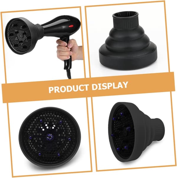 Bærbar silikon hårfønerdiffuser for krøllete hår med tidsbesparende styling og varmebeskyttelse