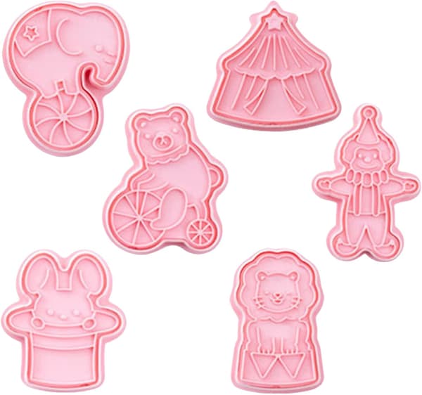 6 st plastformar kakformar 3D kakformar säkra lätta rosa bakverktyg