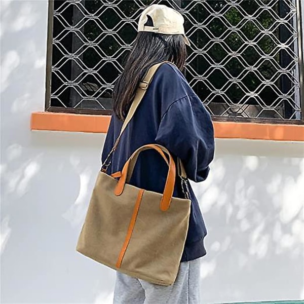 Canvas Crossbody Tasker til Kvinder Vintage Nylon Canvas Skuldertasker Mode Dame Skuldertasker Tote