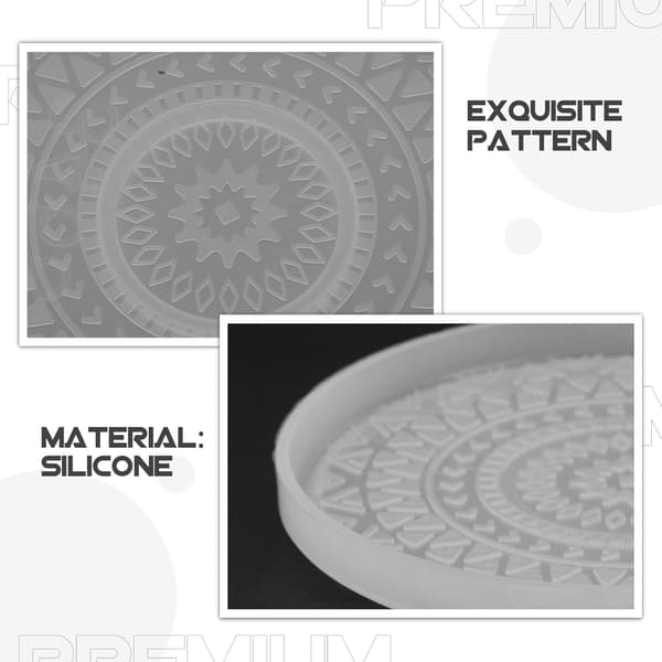 Silikon Coaster Form Mandala Mønster Rund Epoxyharpiks Form DIY Koppmatte Håndverksverktøy