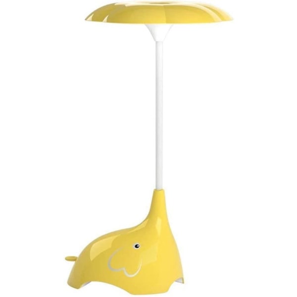 Børnenatlys Flexible Angles Skrivebordslampe - berøringsfølsom 3 lysstyrkeniveauer Usb genopladelig bordlampe til børn, baby, børn (gul