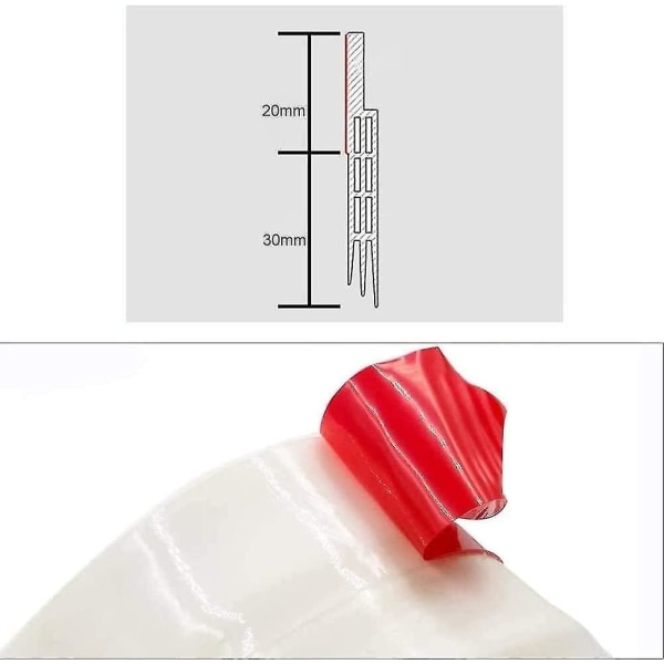 Värme- och Ljudisolerande Limmad Dörrbotten 2m X 5cm Mjuk Vit Silikon Väderskydd Anti-Buller D