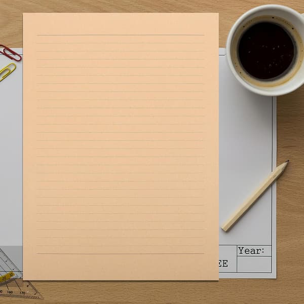 A4 Linjerat Kraftpapper Skrivpapperspaket, 100 Ark Brevpapper