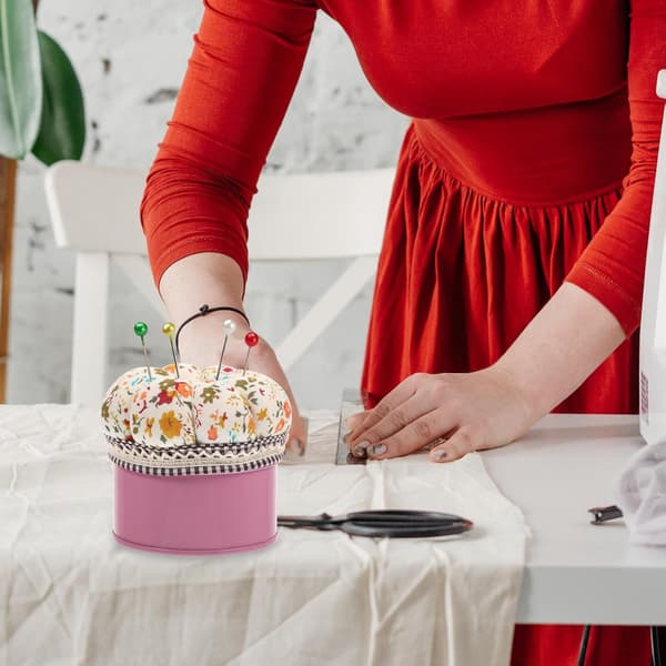 Synålboks med glasshode-nåler for DIY-håndverk Kulehode-nålholder Egnet