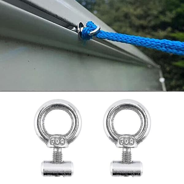 2-pack rostfritt stål markisrälsstopp Motorhome Husvagn Lyftögla Muttrar Skruv