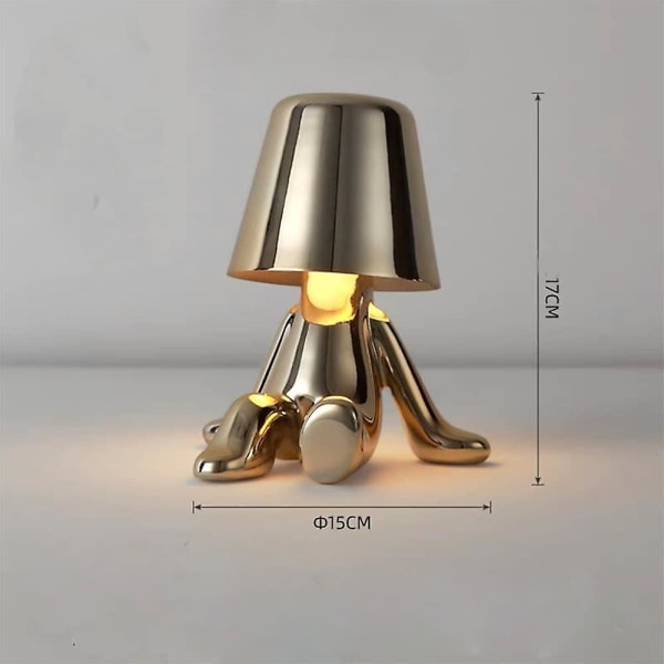 Touch Led bordslampa Modern Thinker Uppladdningsbar Golden Man