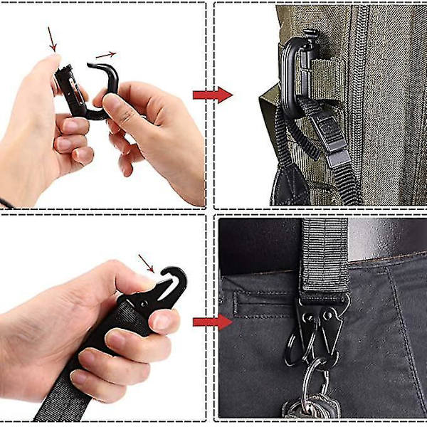 Taktisk Utstyrsklips 33-delt Bag Klips Remmesett for Molle Ryggsekk