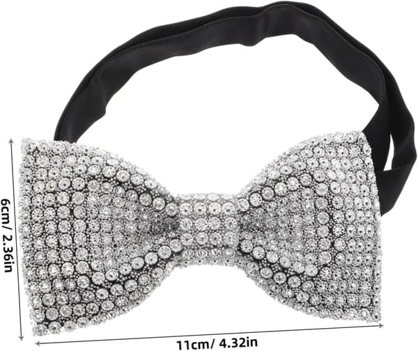 Mænd Dobbelt Rhinestone Butterfly Justerbart Færdigbundet Design til Bryllupper, Gallafester og Elegante Begivenheder