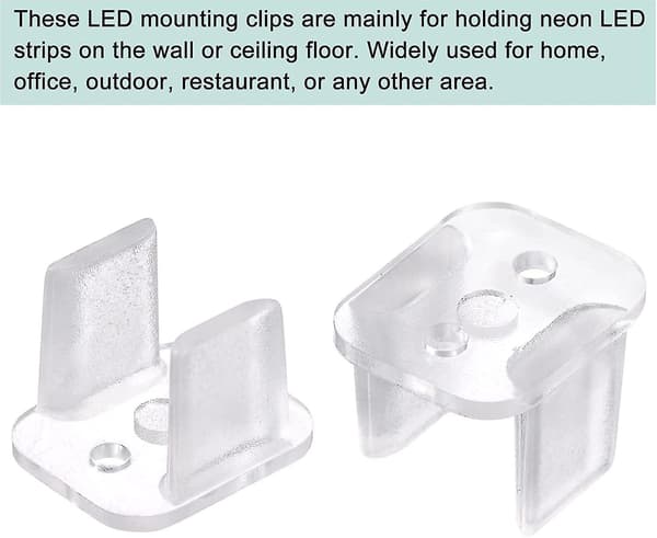 Led Neon Monteringsklips, Fastgørelsesclips Holder til 8mm Neon Led Strip