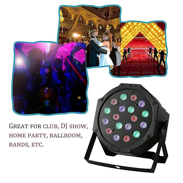 18w 18led RGB-blanding Scene Lys 6 Kanaler Party DJ