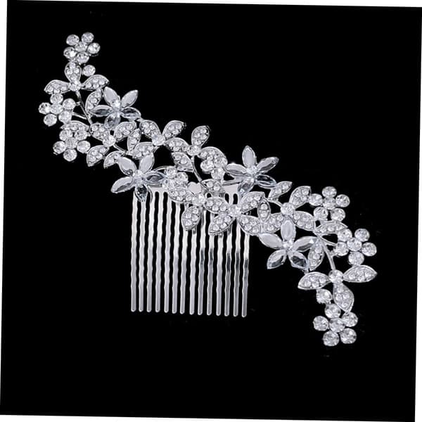 Elegant strass brudhårkam Vacker bröllopshåraccessoar blomdesign