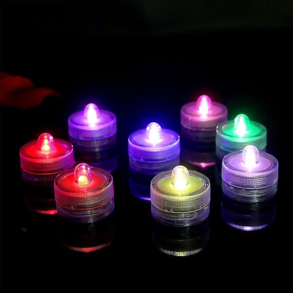 24 st Sänkbara LED-lampor Vattentäta RGB Under Vatten Bröllop