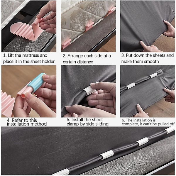 6 stk Senglaken Grippers Klips Senglaken Faste Grippers Klips Antislip