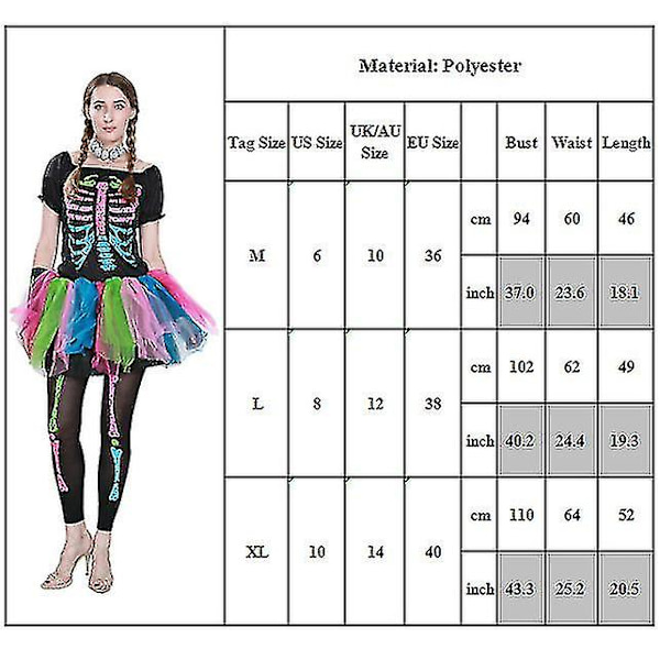 Performance Kostume til Børn, Piger og Kvinder - Gyser, Fantasifuldt Outfit 6-12 Months Adult