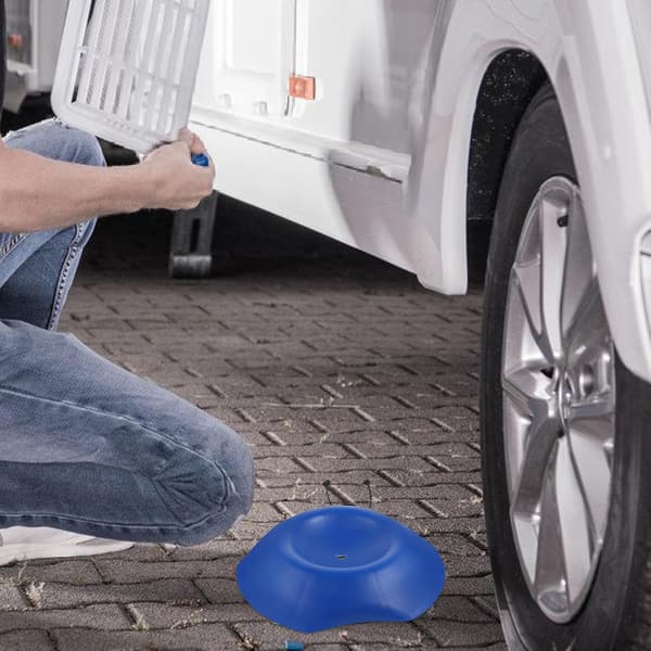 Husbilshjulkil Blå Plast Halkfri Stabilisatorblock för Bilsläp Camping Parkering Däcksäkerhet