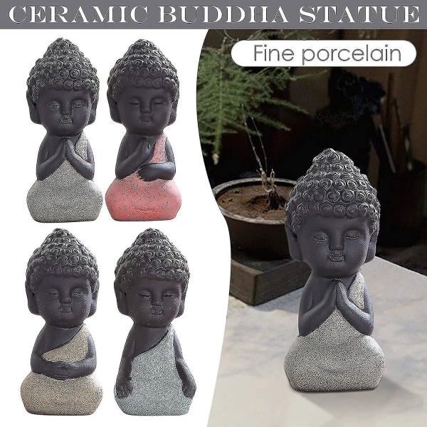 Keramisk Buddha-statue Meditasjonsfigur, For Te-brett Kjæledyr