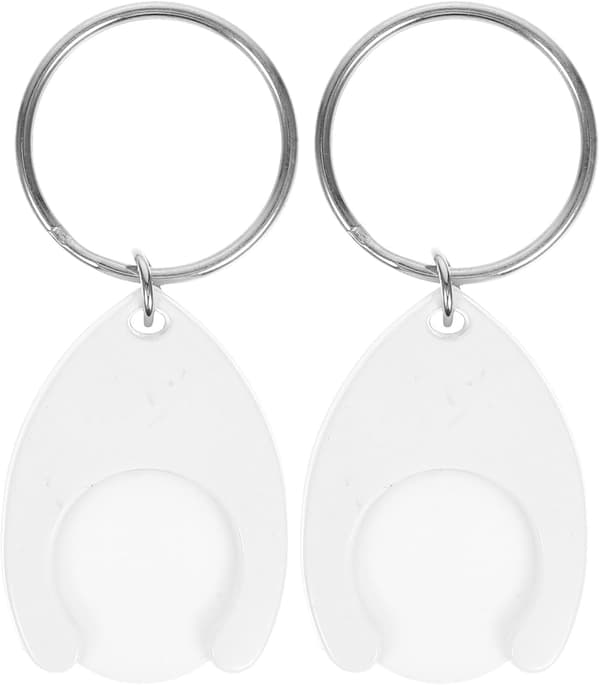 2 st nyckelring för kundvagn, kompakt plast, elegant klassisk design, inte lätt att bryta