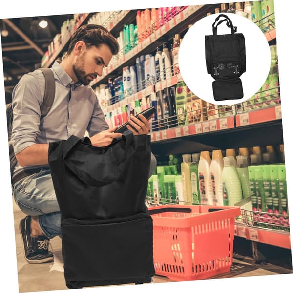 Sammenleggbar trillebag, sammenleggbar handlepose med hjul, sammenleggbar