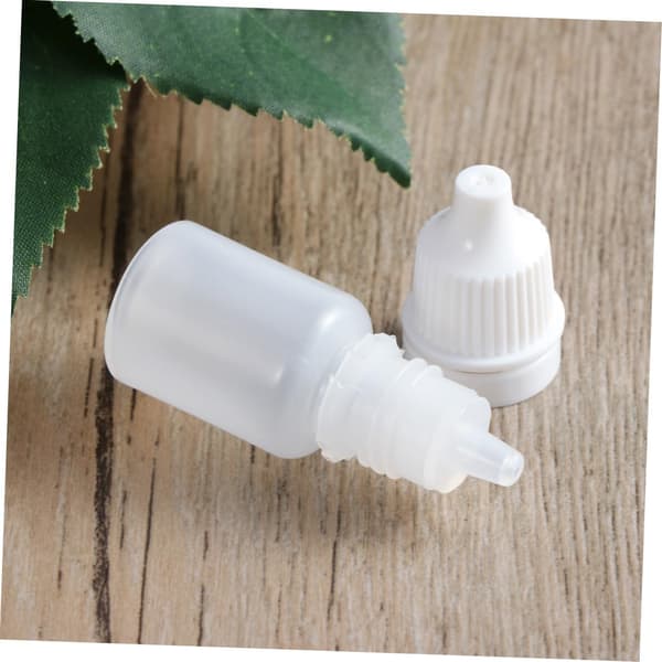 Klembare dråpeflasker 6 stk 5 ml hvite plastbeholdere for øyedråper og væskelagring