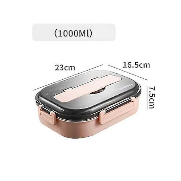 304 Rostfritt Stål Lunchbox Läcksäker Bento Rosa