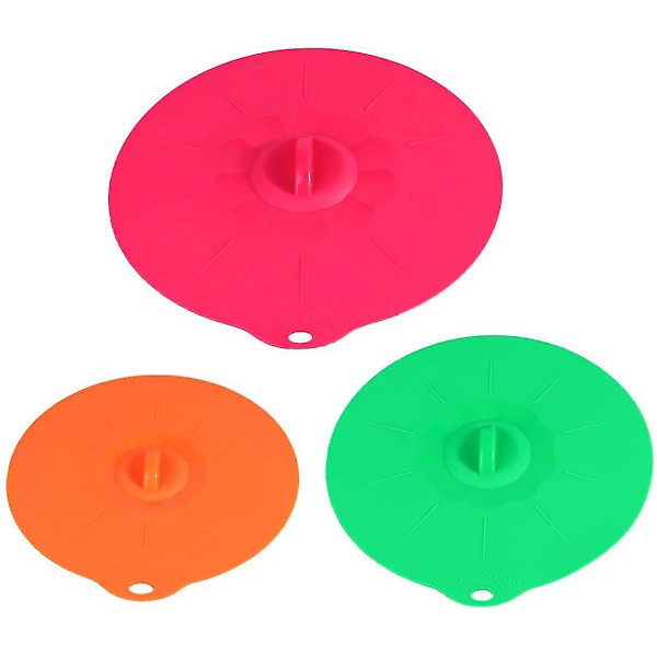 3-pack Silikonlock, Matöverdrag för Grytor, Pannor, Koppar och Mikrovågsugn