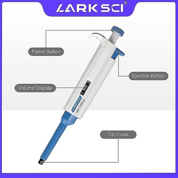 Larksci Lab Pipette Enkeltkanals Justerbar Mikropipette