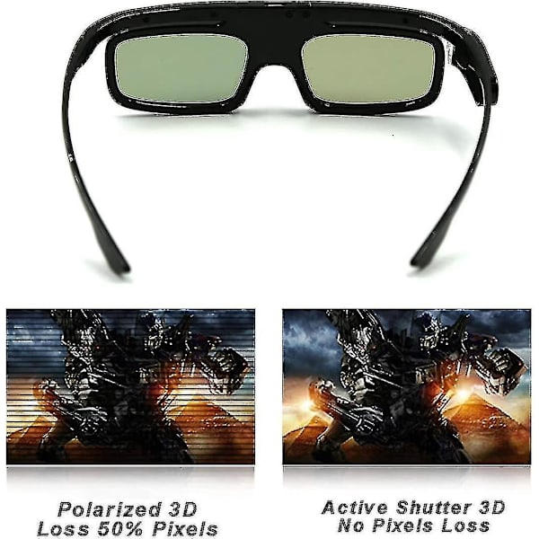 2 kpl 3D-laseja, 3D-latautuvat lasit aktiivisella sulkimella yhteensopivat