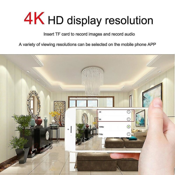 4K DIY bärbar WiFi IP minikamera P2P trådlös videokamera