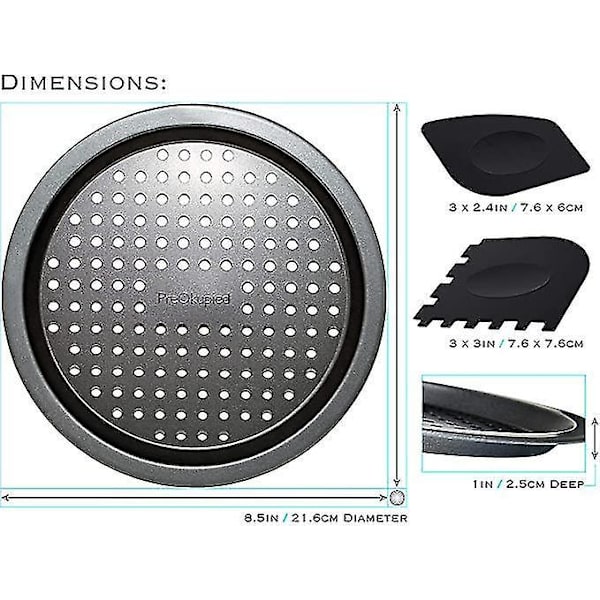 4-pak 21,6 cm Personlige Perforerede Pizzapander