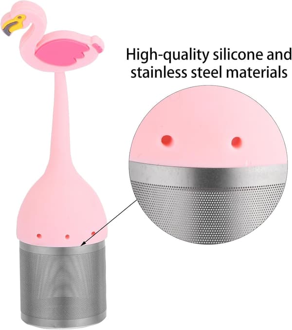 Tesil i rustfrit stål med silikonefilter til løs te og urter