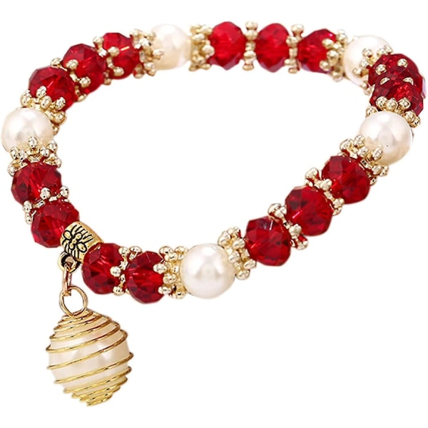 Pärlarmband Spiralimitation Pearl Charm Hänge Elegant Smycken Present För Kvinnor Män Flickor Pojkar