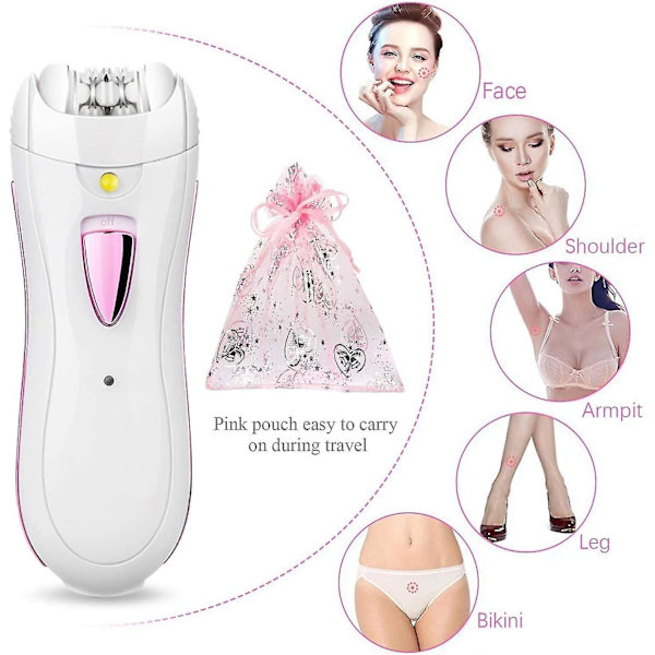 Epilator for Kvinner Ansikts Epilator Mini Trådløs Oppladbar Bikinilinje Kvinner Skjegg Ansikts Privat Område 1stk-hvit