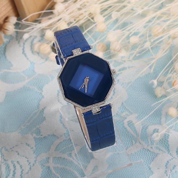 Koreanainen timanttimuotoinen PU-nahka Quartz-kello