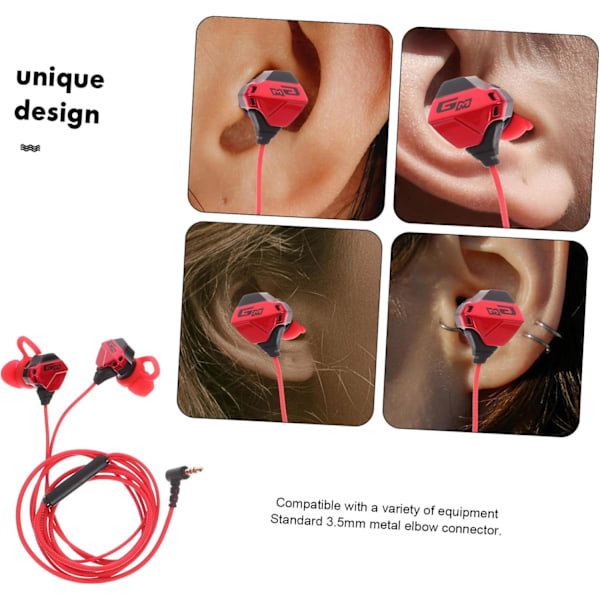 Langalliset peli-in-ear-kuulokkeet PC-pelaamiseen, ergonomiset nappikuulokkeet mikrofonilla