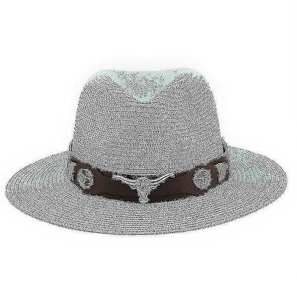 Klassisk Panamahatt Sommar Solhattar För Kvinnor Män Strand Halmhatt Mint Green