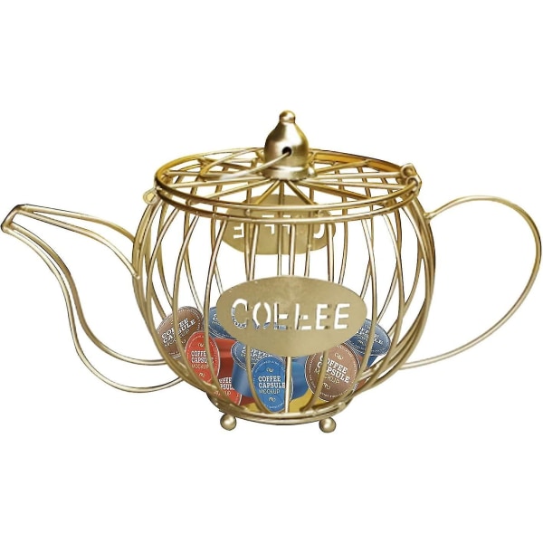 Desktop Zisha Pot Coffee Capsule Storage Basket Gold