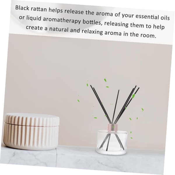 Glas Aromaterapi Flaska Reed Diffuser Set 200ml med 6 Svarta Rottingpinnar och Guldkork