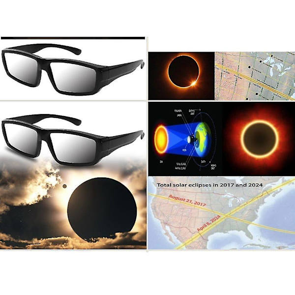 3 stk Sikre 3D Solformørkelsesbriller Ridsebestandige