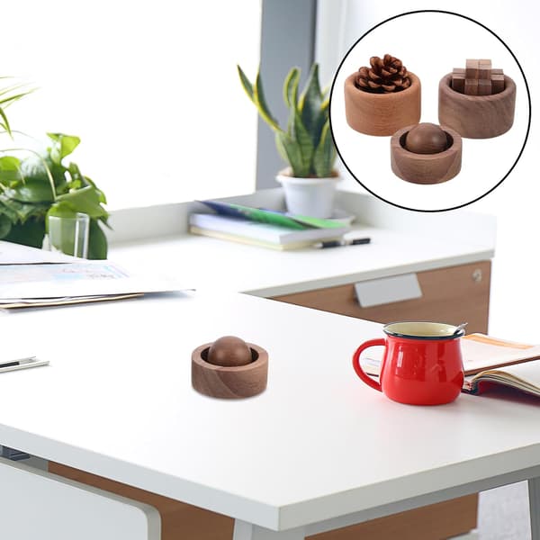 3 st naturlig trädiffusor liten rund eterisk olja aromaterapi diffusor