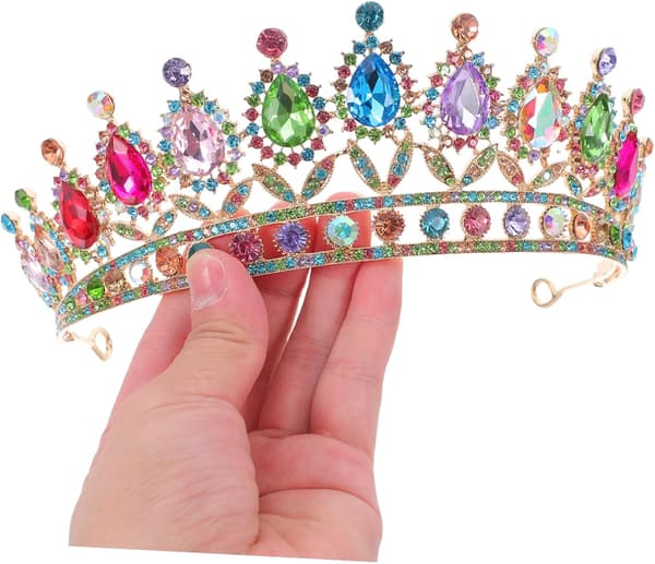 Elegant brudekrone for brud Lett krystalltiara hodeplagg Glitrende brudehårtilbehør