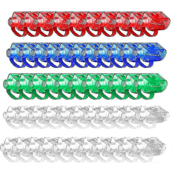 50 LED Fingerlys, Super Lys LED Fingerlys, Lysende Lekefestartikler. (farge)