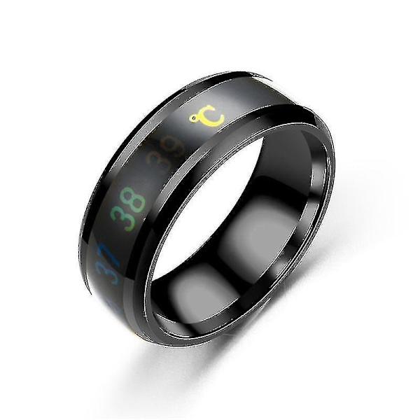 Titanium Stål Temperaturmonitor Digital Termometer Ring