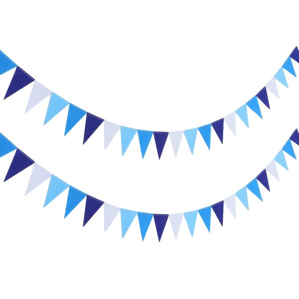 2 stk trekantet vimpelbannerflagg blå mini hengende vimpelflagg f