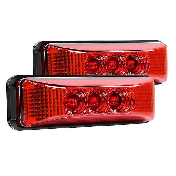 12V LED-sidomarkering för bil, lastbil, släpvagn (röd) (2 st)