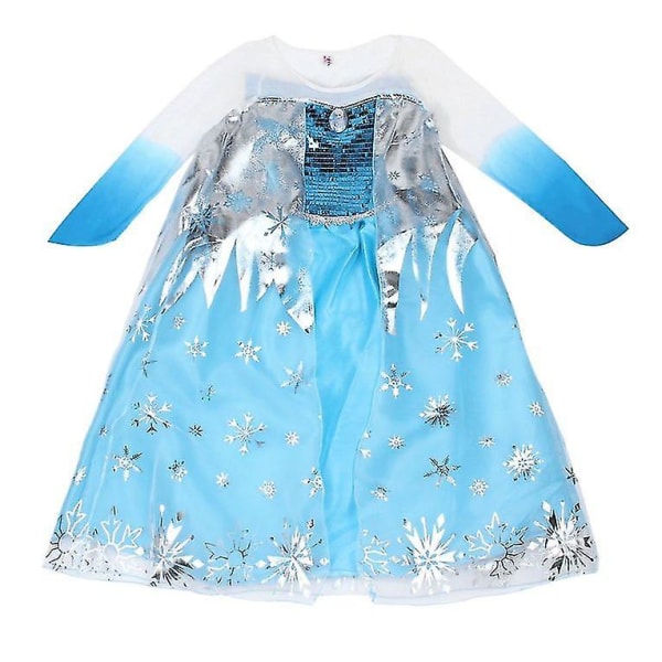 Ny Princess Girls Costume Snow Freeze Queen Cape Dress
