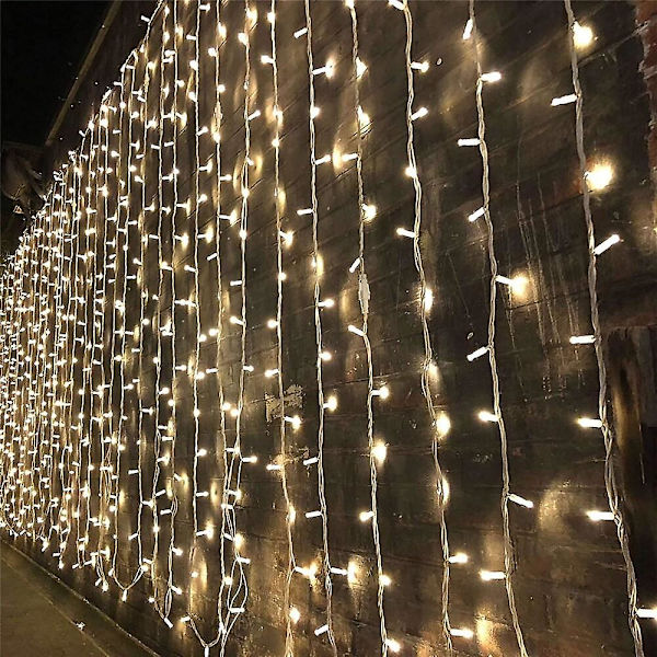 Julelys LED Vindue Gardin Lysstreng 3mx3m-300 LED'er